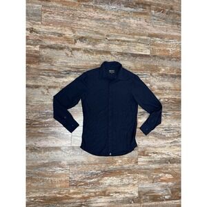 Mens Born Primitive Long Sleeve Dark Blue Button Up Shirt Size Med Performance
